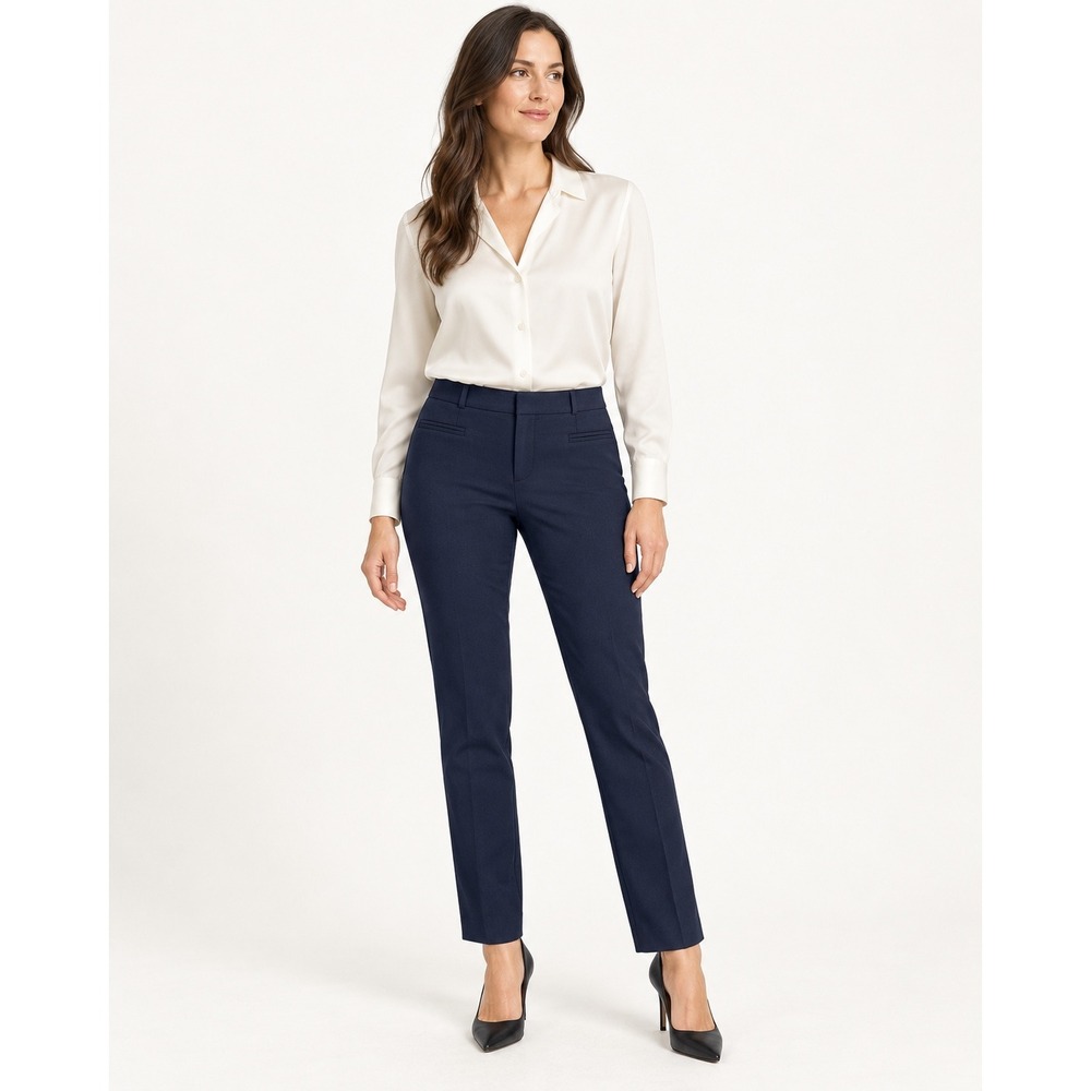 Banana Republic Womens Sloan Pants Size 4 Navy Blue Slim Leg Workwear Trousers